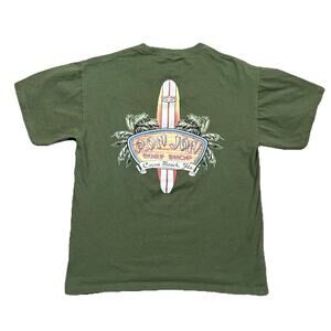 Ron Jon Surf Shop Cocoa Beach Florida Graphic T-Shirt Mens Medium Green